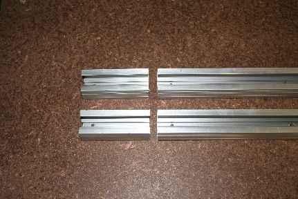 Slide 2 x 8mm nuts into each of the mounting rails and align them with the