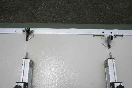 Mount the ladder: Fix the two ladder hinges by the provided 6mm bolts to the pre-drilled holes in the