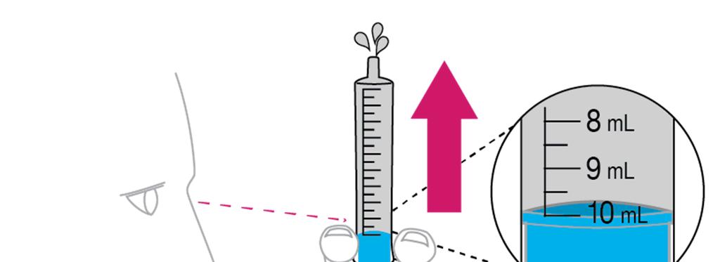 Hold the syringe with tip up. Tap it with your finger to move any air bubbles up towards the tip. Slowly push up on the plunger to make the air come out.