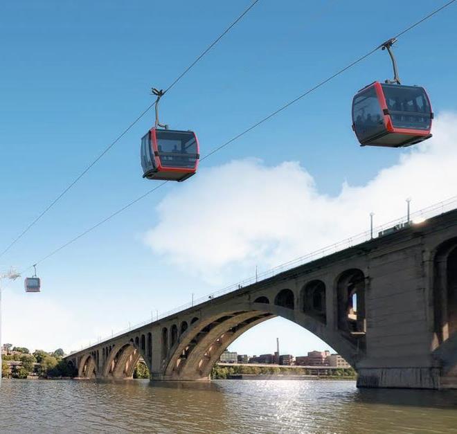 option for moving people by expanding transportation bandwidth in the air in a cost-effective way Proposed Georgetown Gondola As the Staten