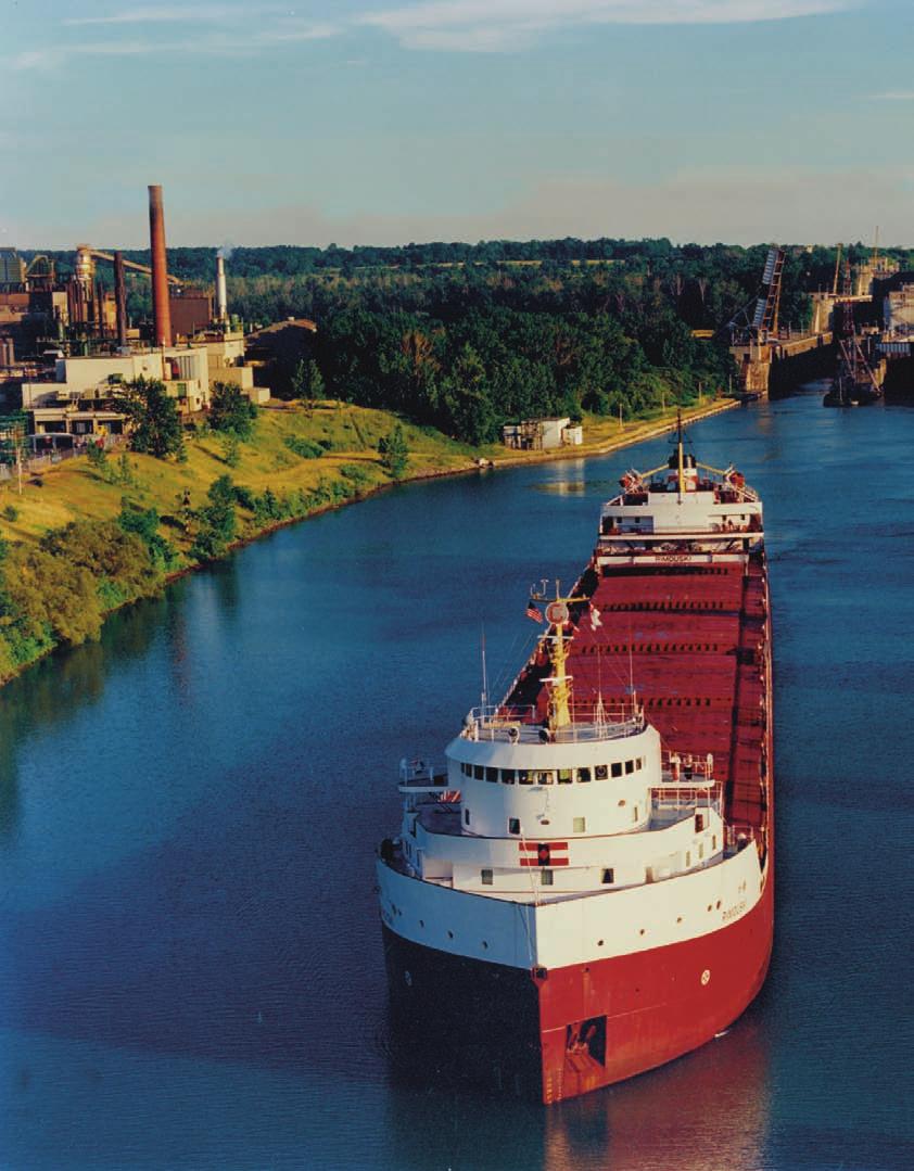 Computerized rendering showing placement of new Poe-sized lock at Sault Ste. Marie.