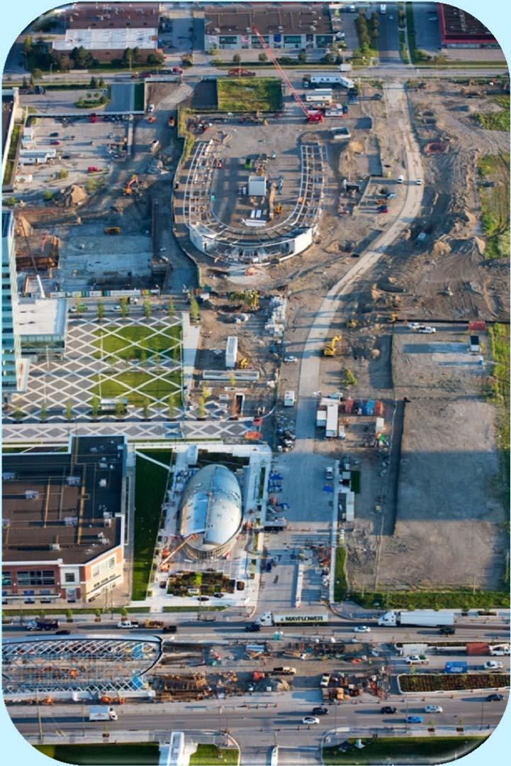 Aerial view of the Vaughan Metropolitan Centre transit hub VMC