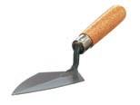 Brick jointing trowels produce a smooth mortar joint between cement block or bricks. Steel blades with hardwood handles.