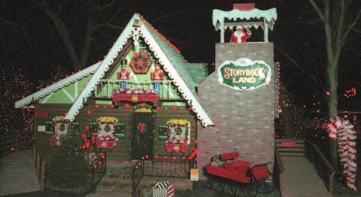 ) Be here at dusk when Santa comes up his chimney to wave his magic wand to light the spectacular display of thousands and thousands of lights for the Holiday Season.