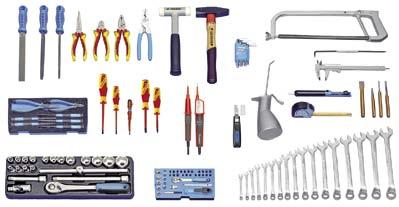 588 589 S 1023 Tool assortment for Mechanical Engineers 120 pieces Practical entry-level toolset The range includes mechanical and electrical engineering tools Suitable to fit in GEDORE tool trolley