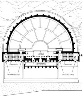 1st stop: the entrance halls Each of the four gates led to a rectangular hall. If you look at the plan of the odeion (fig. 5), you will see the halls with the letters Α, Β, Γ and.