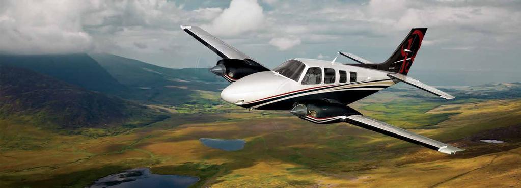 The joy of flight reaches a new standard. The Beechcraft Baron. Fast and powerful. Responsive and refined.