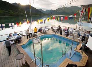 expert expedition team make for a voyage of a lifetime. Your Suite Accommodation onboard is arranged over four decks. Each suite affords considerable comfort with en-suite bathroom and outside views.