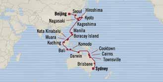 ASIA & AFRICA Far East & Coral Seas BEIJING to SYDNEY 35 days Apr 4, 2018 INSIGNIA 2 for 1 CRUISE S limited-time iclusive package icludes: Airfare* & Ulimited Iteret plus choose oe: FREE - 8 Shore
