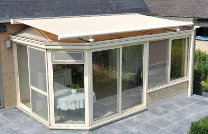 B-127 VERANDA Flexible conservatory awning The B-127 Veranda is also available with an extension up to 1,25 m, which provides additional frontal sun protection.