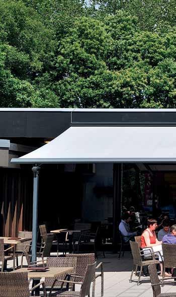 B-127 PERGOLA The stand-alone solution AWNING WITH SELF-SUPPORTING STRUCTURE The B-127 Pergola is a complete pergola system with front support poles and wall fixation.