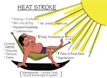Heatstroke (Sunstroke) Heatstroke is caused by a failure in the thermostat in the brain HEALTH 28 MDr. Markos Valvis Ear, nose and throat specialist Fira, Santorini (opposite the post office) t.