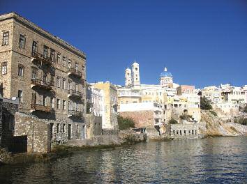 overlooking the sea. The capital of this island complex is the island of Syros and its own capital, Hermoupolis.