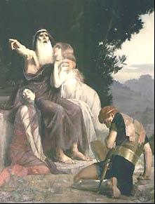 BACKGROUND: Curse of the gods on House of Laius Oedipus @ Colonus rejoined w/ Ismene (w/ news of oracle) oracle prophecy @ Oedipus corpse in Thebes = good visited by Creon, Polynices both w/