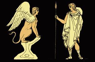 BACKGROUND: Curse of the gods on House of Laius Prophecy #2 as a young man, Oedipus goes to Delphi & learns he is fated to kill his father & marry his mother he vows never to return to Corinth