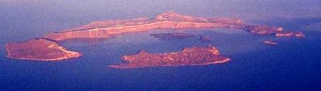 Thera and Atlantis Egyptians found 8 mile wide hole: they thought the island had sunk because