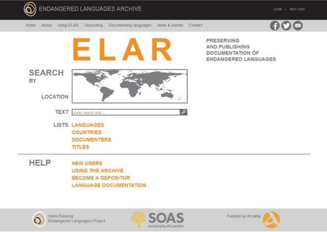Ethnographic Survey, some of which are also being made available online. Plate 7 ELAR archive home page a digital repository for Nubian documentation.