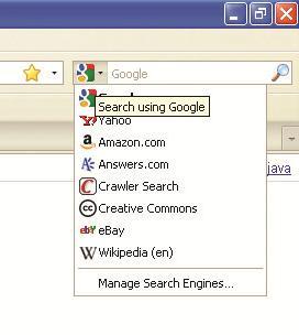 mašine za pretraživanje (engl. search engines) 7.4.2.1 Selektovanje određenog pretraživača Mnogi Internet preglednici, kao što su Internet Explorer, Mozila Firefox, Opera itd.