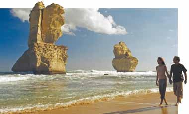 Surf Coast Coastal cliffs and long golden surf beaches are a major attraction along the Great Ocean Road.