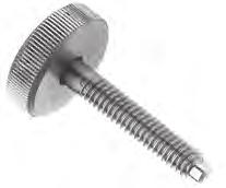 Screws Thumb Screws Materials: 1215 Steel with black oxide finish, 303 Stainless Thread: 2A-UNC 2A-UNF (10-32) The half-dog point protects the threads in case of peening. No.
