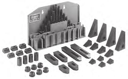 60-Piece Set-Up Kits Aluminum Step Blocks Each 60-Piece Set-Up Kit is supplied with either a non-marring wooden base or a heavy duty steel holder.