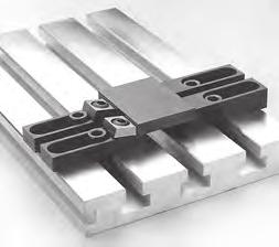 T-slot configurations Can be mounted vertically or horizontally Built-in stops locate workpiece for repeat positioning Larger sizes are ideal for mold shop applications Tapered mounting slot prevents