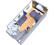 Large Ocean View Stateroom (154 square feet) Two twin Click on floor plan to view larger. Please note: Stateroom images and features are samples only.