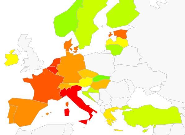 Map of OTA market shares in Europe As stated in previous slides, market shares for
