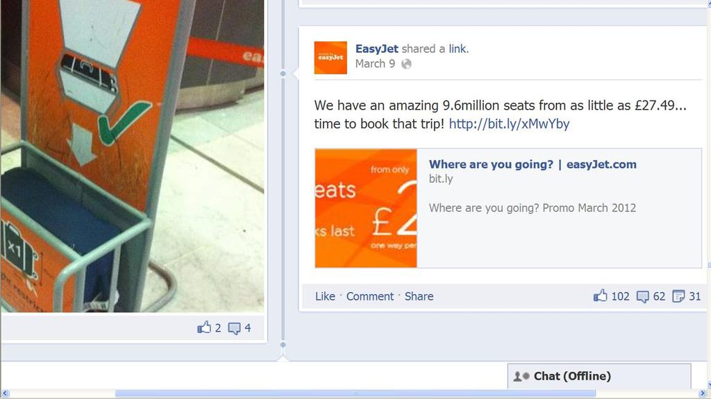 Below also a screenshot from the easyjet Facebook page,