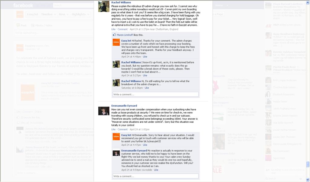 Appendix 7 An example of negative comments posted on the easyjet Facebook page, and
