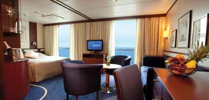 ASTOR SUITE Receive all the Deluxe Suite and Senator Suite benefits plus: Laundry service throughout the cruise Pre-dinner hors d oeuvres delivered each evening Complimentary hire from the ship