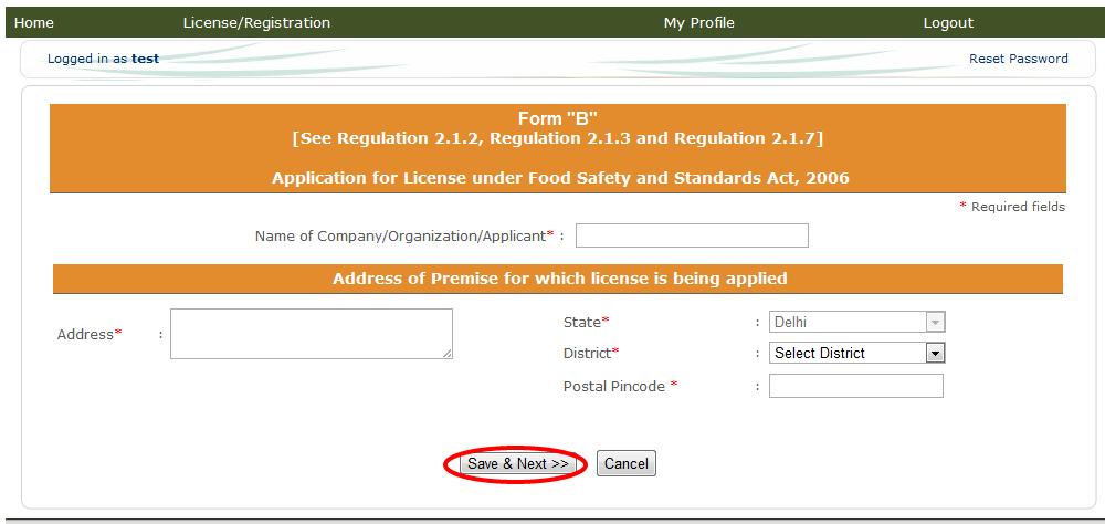 7.1. Application for Central License Based on Pre-check if the FBO is re-directed to Central License