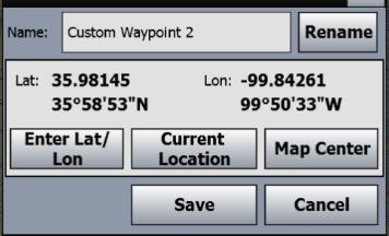 define the name and location for your Custom Waypoints.