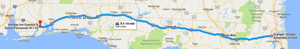 GC 2017 Ride July 31st - Jacksonville, FL to Pensacola, FL 359 miles https://goo.