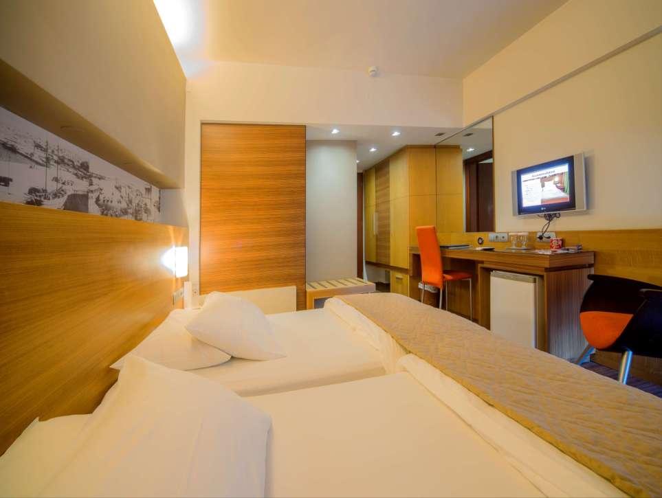Accommodation Enjoy your stay in one of the 131 rooms, equipped with hair dryer, cosmetic set, safe deposit box,
