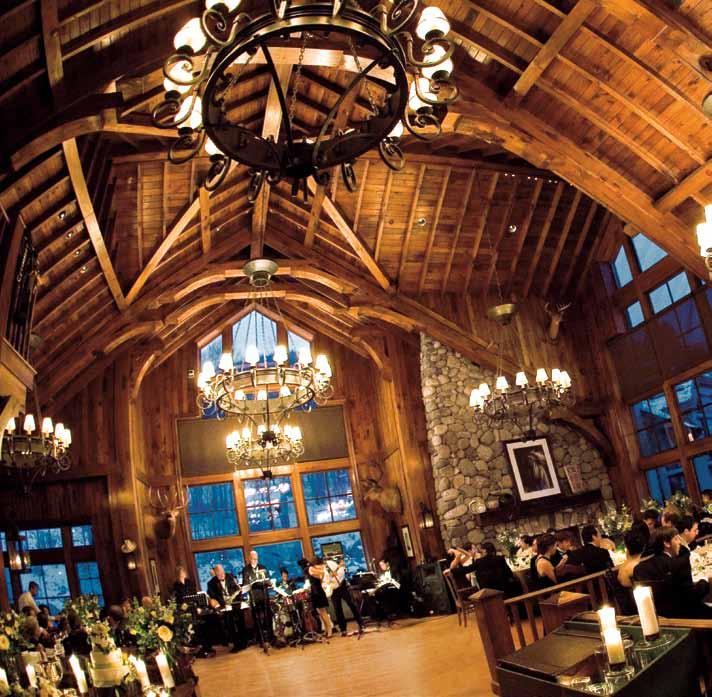 A reception in the SaddleRidge Clubhouse (left). View overlooking Beaver Creek Mountain (below top).