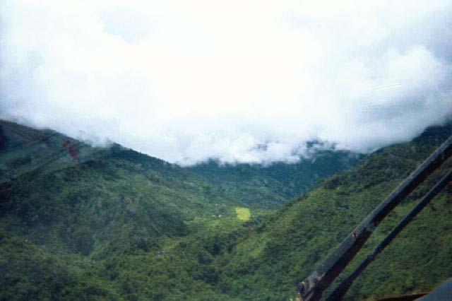 Figure 4: Typical of lightly clouded mountain valleys in Papua Figure 5: Short, high altitude airstrip in