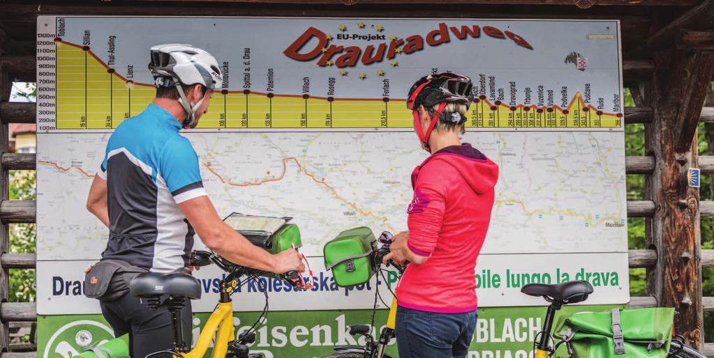 DRAVA/DRAU CYCLE PATH ideal for families and beginners From the Dolomites to Klagenfurt Self-guided tour approx.