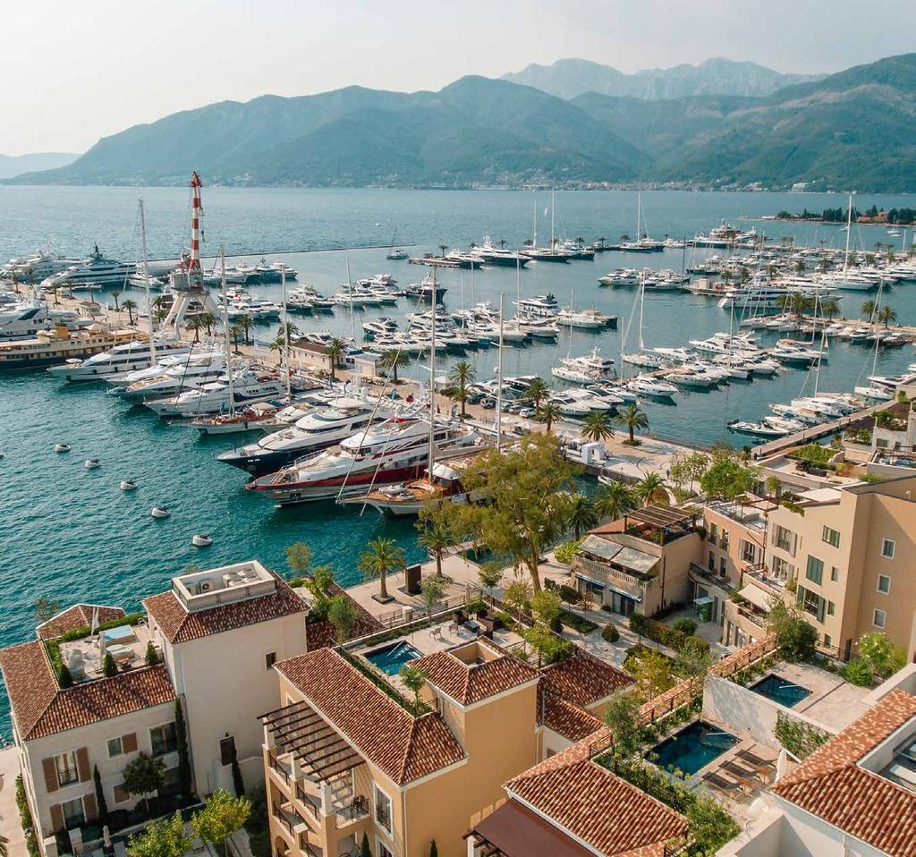 The marina seen from the top of Ksenija residential building world-class investment opportunity Background The genesis of Porto Montenegro came when its primary investors identified an extraordinary
