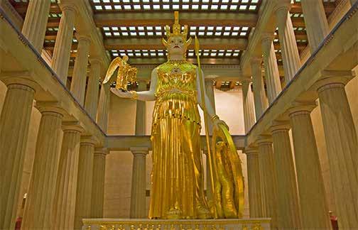 In addition to the 30 foot bronze statue of Athena that stood outside the Parthenon, another statue of this goddess stood inside the Parthenon.