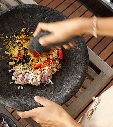 BALINESE ORGANIC CULINARY MASTERCLASS 5 hours minimum 2 persons Rp 1,400,000++ per person Rp 1,800,000++ per person inclusive a bottle of house wine Experience the entire journey from picking