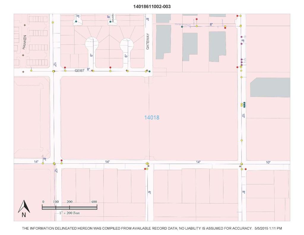 390 ALTO AVENUE SEWER Per Los Arcos Ind. Offsite plan (Sept 6, 2007), there is existing 8 PVC sewer in Lincoln Road adjacent to the project site.