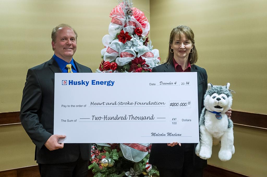 October 2014 Husky Donation to Heart and Stroke