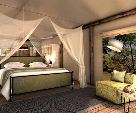 Number of Beds: 6 units with a total of 12 beds Style: Luxury tented camp. Facilities: en-suite facilities with showers and flushing toilets.