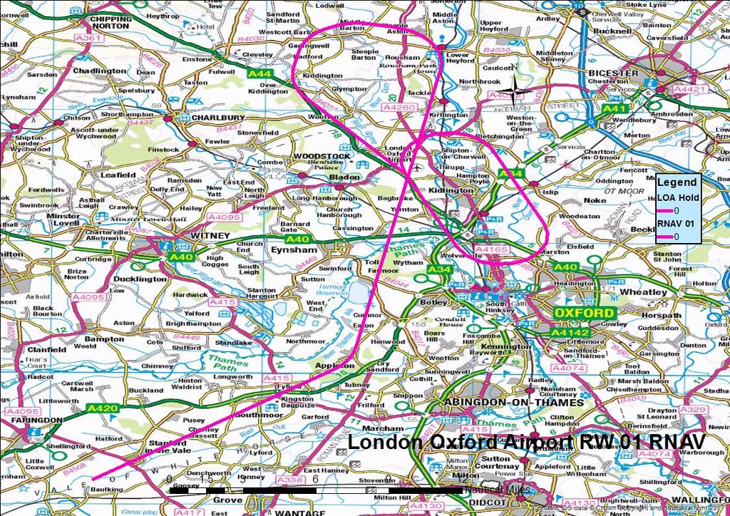Figure 7 - Runway 01 RNAV (GNSS) Approach Hold and MAP London Oxford