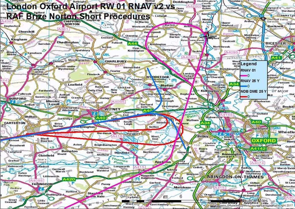 6.3 Interaction with BZN 6.3.1 Brize Norton Short Procedures As can be seen in the Figures below, the proposed new RNAV (GNSS) procedures for LOA interact with those planned at BZN.