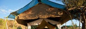 Each tent has its own veranda plus an en suite open-air bathroom with