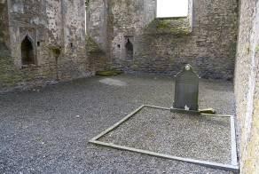 burial ground is located in the medieval abbey of Aghaboe. It is marked on the 1st edition Ordnance Survey mapping as "R.C. Chapel (in ruins)" and on the second edition as Aghaboe Abbey (In ruins)".