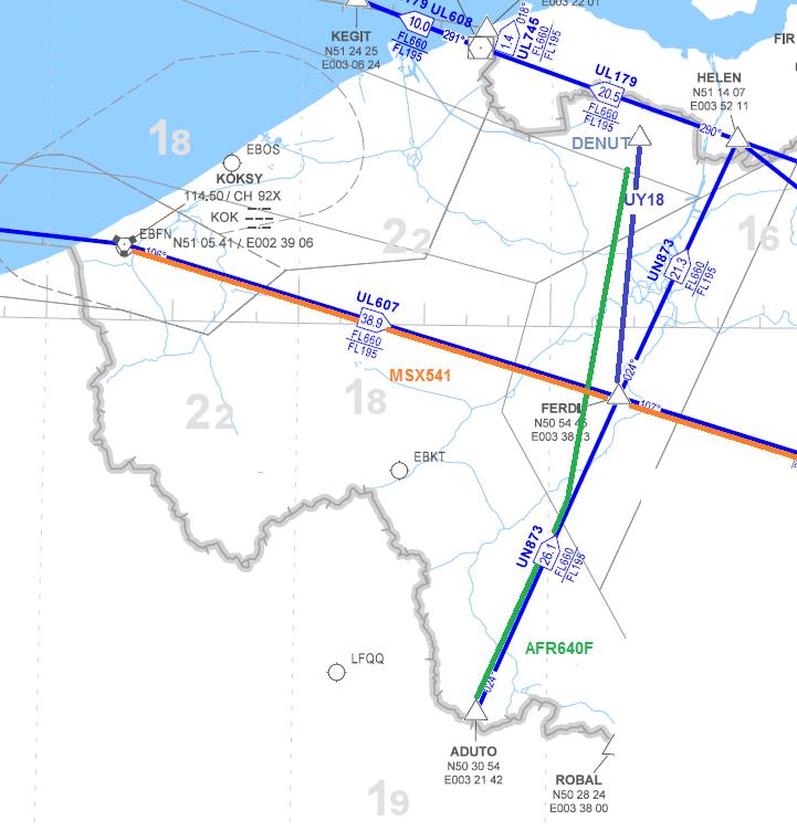 At 11h45 MSX541 received traffic information about the AFR640F crossing traffic above from right to left A320 -.