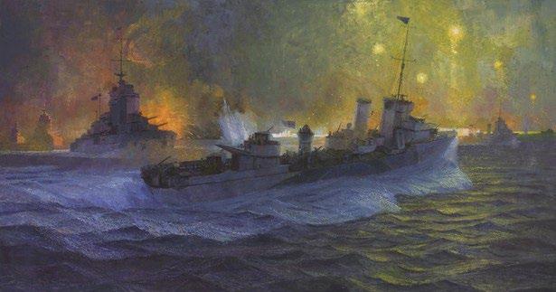 At 22.10 the radar on HMS Valiant detected the three cruisers at a range of only six miles.